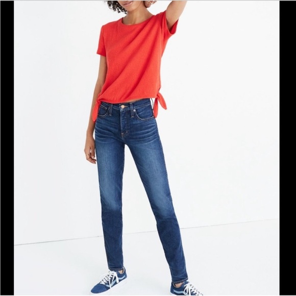Madewell Red Short Sleeve Tee with side ties - Picture 3 of 7